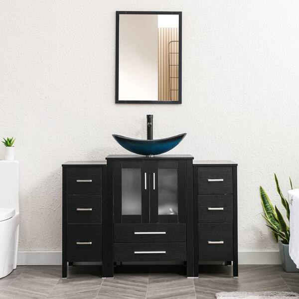 48" Bathroom Vanity Set Vessel Sink Mirror Faucet W/ Small Combo Bed Bath & Beyond